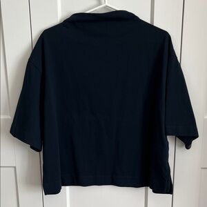 Reiss Navy Funnel Neck Relaxed Fit Tee